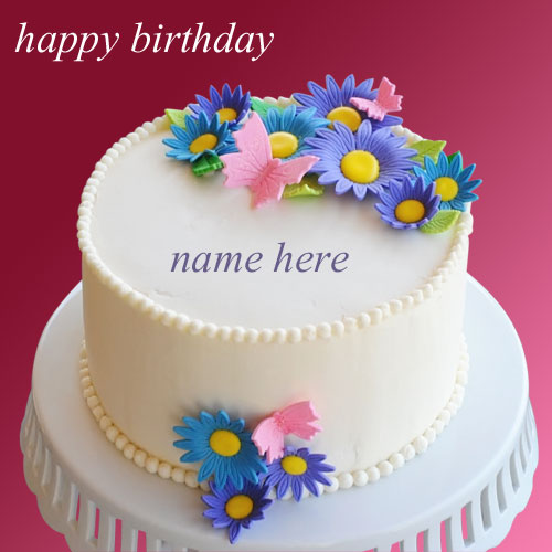 cake gifaya 1 - write name on white cake with roses cake write name on photo