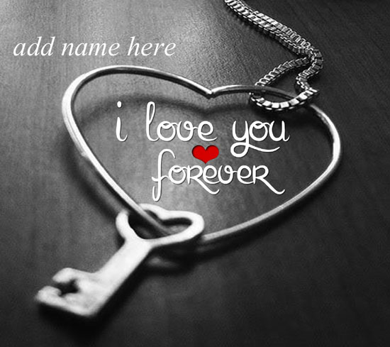 kla - write and add name on i love you forever image love key in a necklace