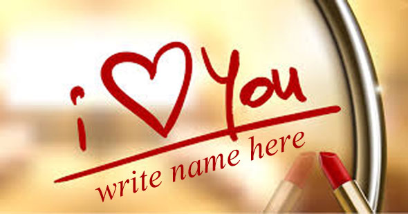 add and write your name on Red lips on Mirror i love you love you roge - add and write your name on Red lips on Mirror i love you