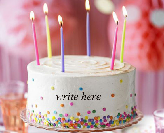 vanilla party cake - write name on Vanilla party cake birthday cake