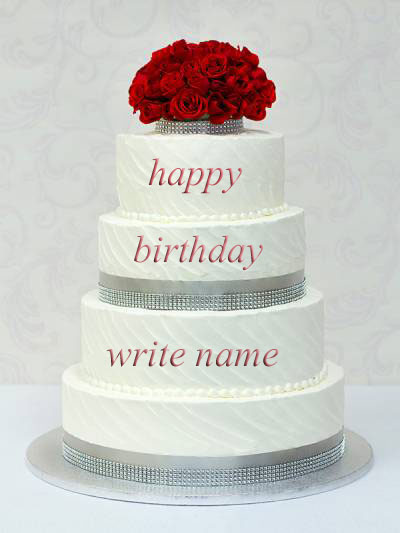 whiet birthday cake - write name on birthday cake white cake photo